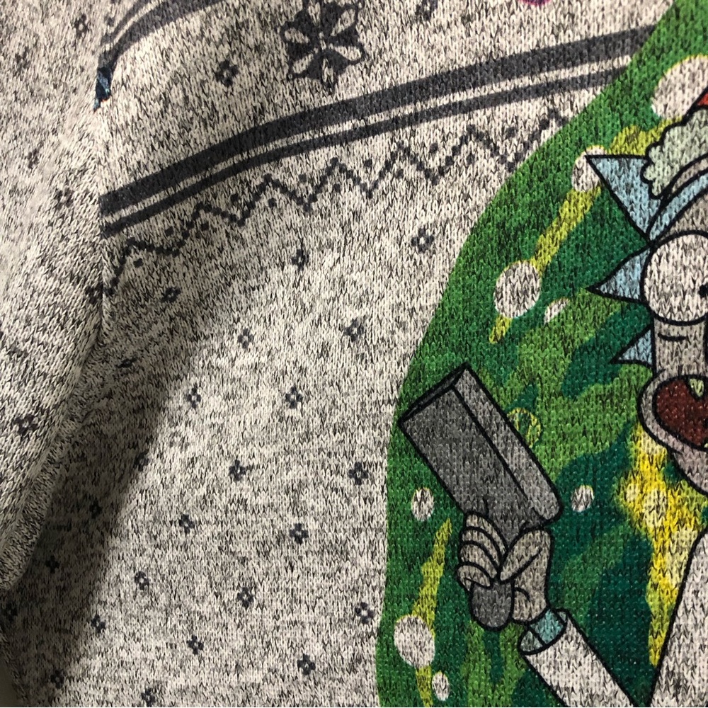 Ripple Junction Adult Swim Rick & Marty Fleece Christmas Sweatshirt - Picture 4 of 15